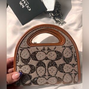 COACH Crystal Signature Jacquard Top Handle wallet. NEW WITH TAGS